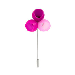 Pink cup silver brooch pin